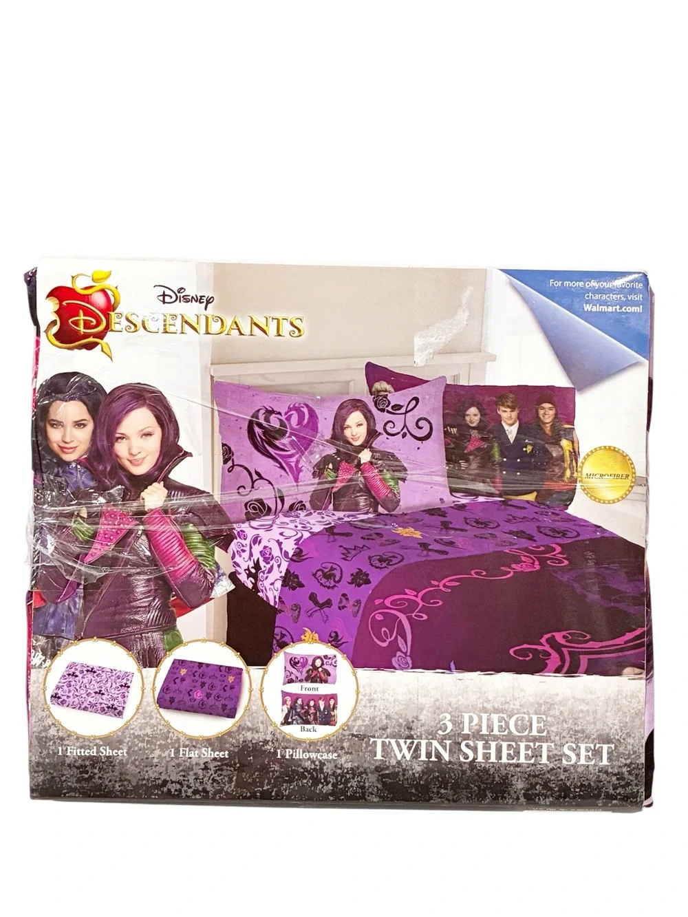Disney Descendants Twin Sheet Set Purple NEW Kids Bedroom